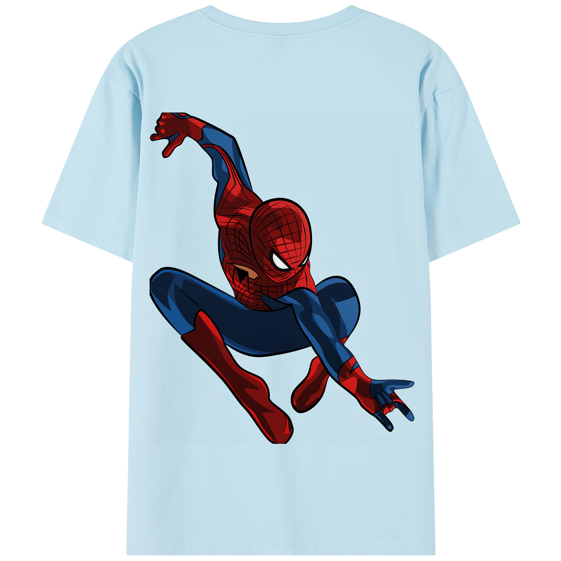 （画像用） Spider Man スパイダーマン 綿100％半袖Tシャツ（背面プリント）